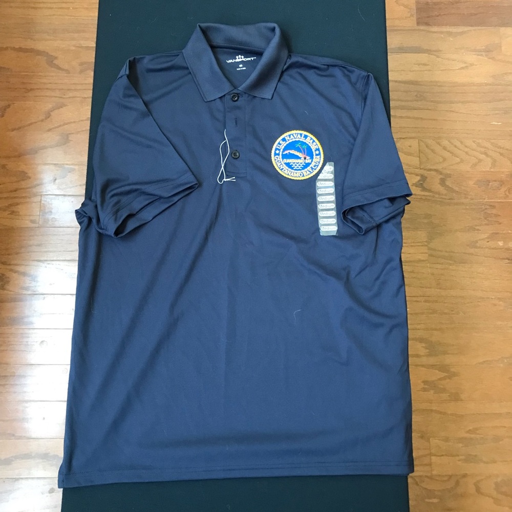 Dark blue polo.